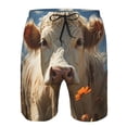 thumbnail image 3 of Vsdgher Daisy Meadow Cow Men's Beach Shorts, Surfing shorts, Swim trunks, Quick Dry Swim Trunks for Surfing Beach Fun -Medium, 3 of 6