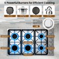 thumbnail image 3 of Estufa de gas SIMOE de 36 pulgadas con 6 quemadores de 72 000 BTU, 3 of 8
