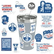 Zak Designs Vacuum Insulated Stainless Steel Travel Tumbler with Press-In Lid and Splash-Proof Design, Includes Vin Scully Vinyl Stickers for Personalized Design (20 oz, 18/8 SS, BPA Free)