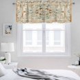 thumbnail image 3 of 2 Pack Vintage Flowers Pattern Valance for Window Ethnic Classical Bohemian Style Kitchen Valance Rod Pocket Short Curtain Topper Decorative Window Treatment for Living Room Bedroom 42"x18", 3 of 8
