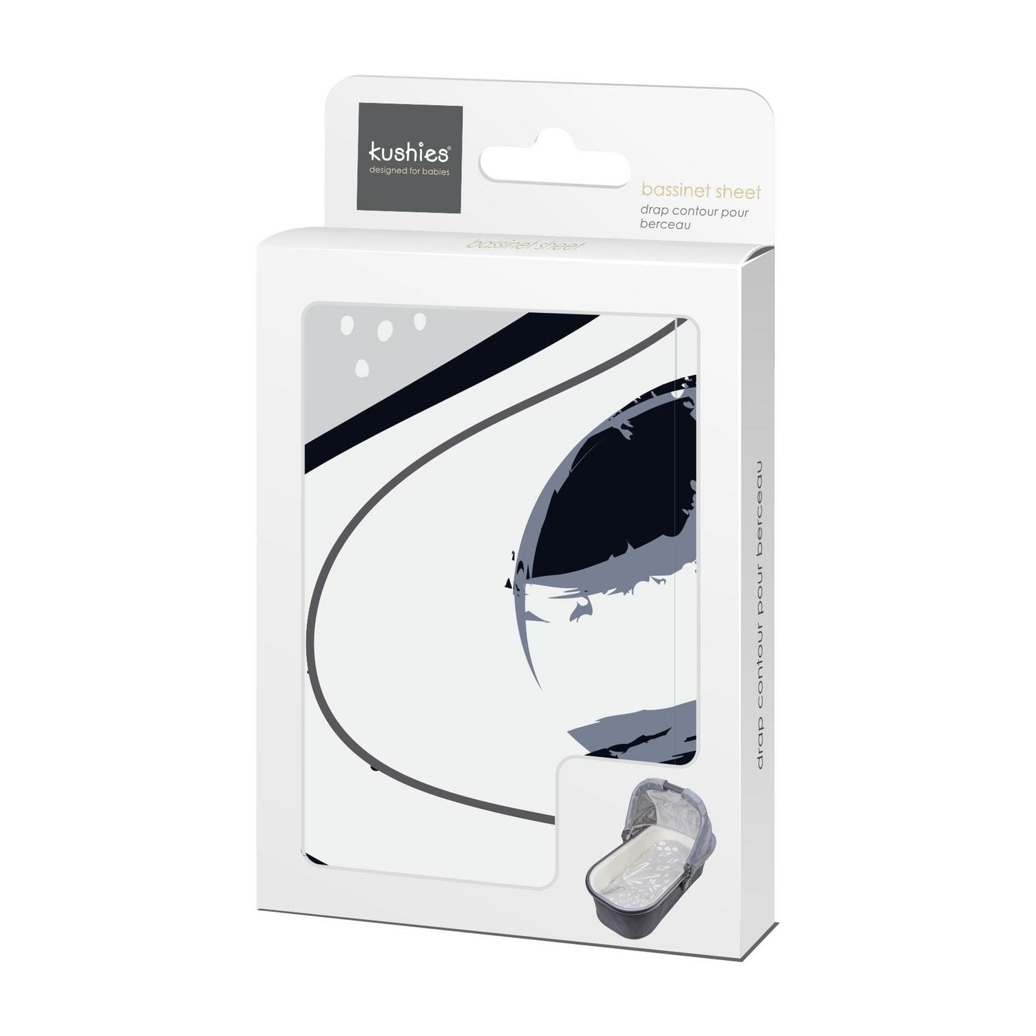 Kushies Bassinet Sheet, 100% Cotton Flannel Soft Breathable Cozy Fitted sheet, Elastic for Boys and Girls Space Blues