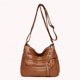 thumbnail image 5 of Bolsa Bolso de hombro con cremallera múltiple informal Bolso cruzado de mujer de PU sólido (Marrón) JShteea Para Estrenar, 5 of 5