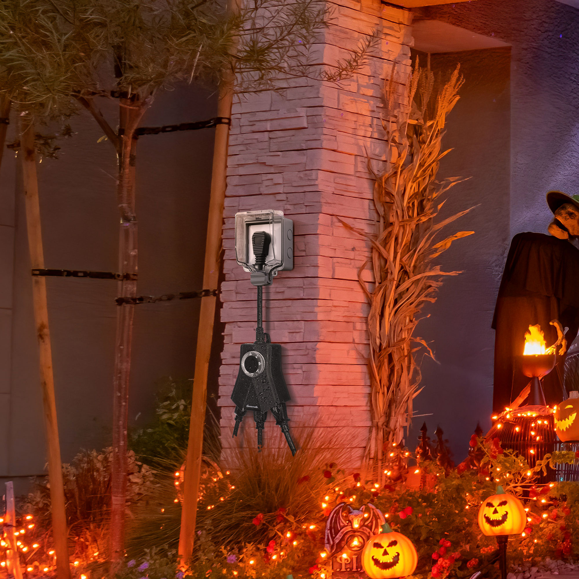 Dewenwils Outdoor Light Timer, 3 Outlets, Dusk to Dawn photo 6