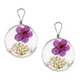 thumbnail image 3 of Colgante redondo Colgante de flor Colgante de de flores secas DIY redondo de cristal Púrpura Yuyangstore Los encantos secados de la flor, 3 of 8