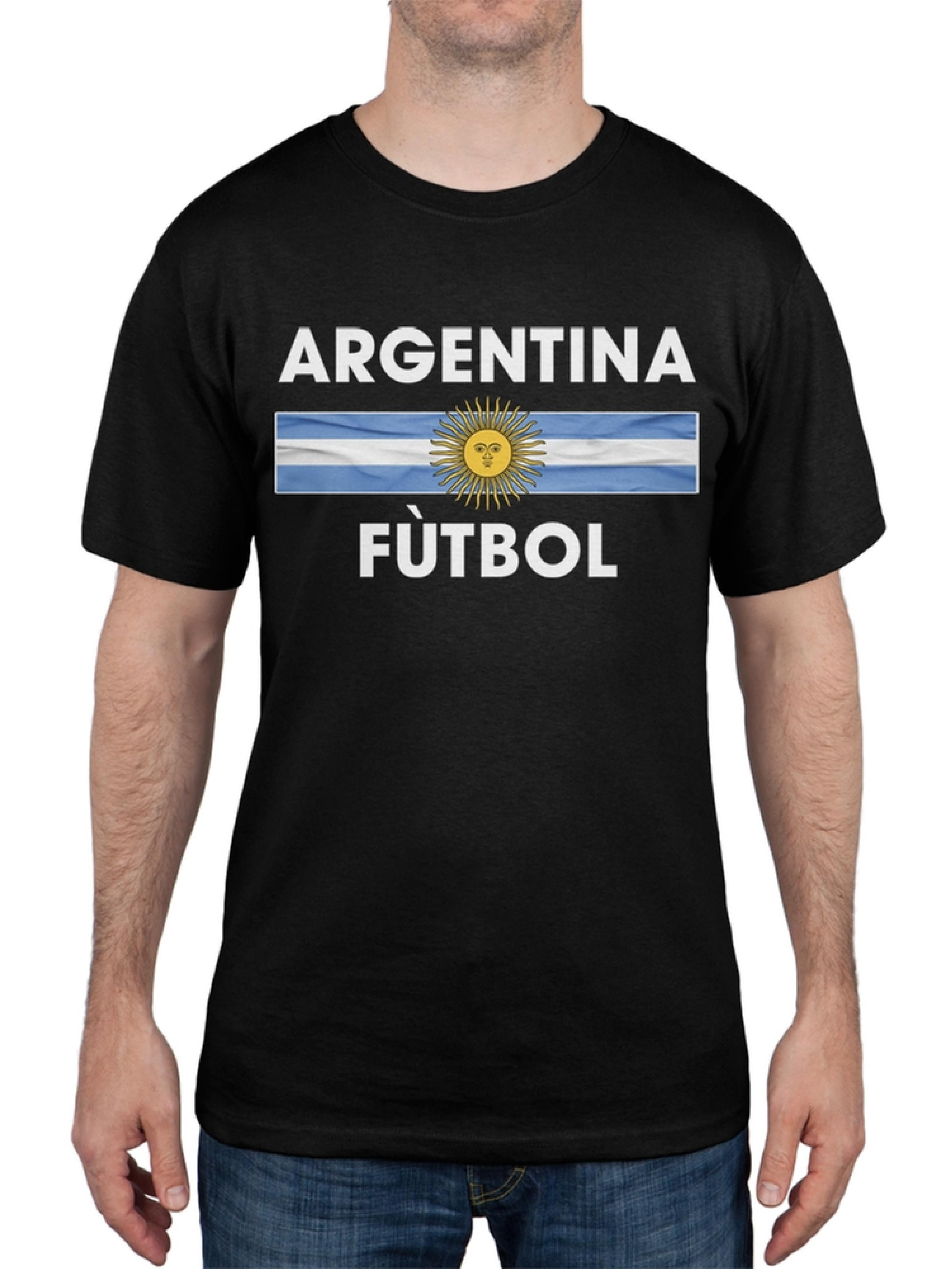 World Cup Argentina Crest Black Futbol Soccer TShirt XLarge