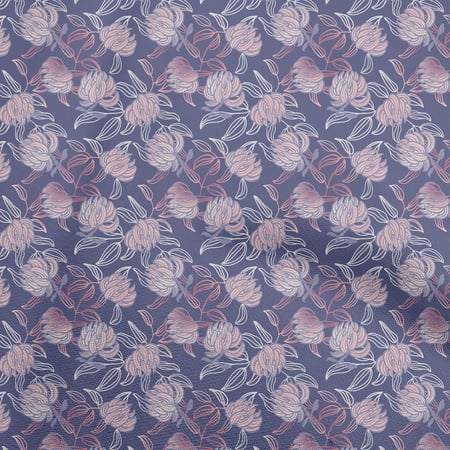oneOone Cotton Poplin Twill Violet Fabric Leaves Sewing Craft Projects Fabric Prints By Yard 56 Inch Wide-aB