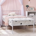 thumbnail image 4 of VECELO Twin Size Bed Frame with Headboard, Metal Platform Bed Frame/Mattress Foundation, No Box Spring Needed, Easy Assembly, White, 4 of 9