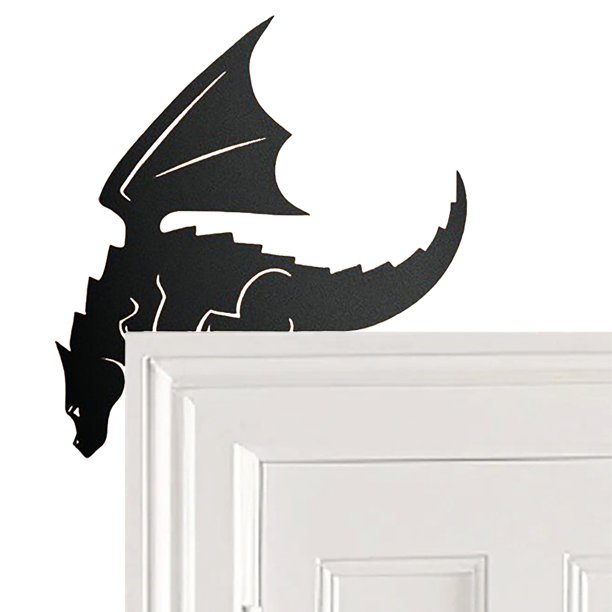 La Ventana Del Marco Puerta Topper Lindo Dragón Metal Reutilizable para Delantera Gabinete