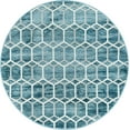 thumbnail image 2 of Rugs.com Lattice Trellis Collection Rug – 5 Ft Round Blue Low-Pile Rug Perfect For Kitchens, Dining Rooms, 2 of 9