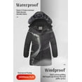 thumbnail image 4 of Chrisuno Girl's Little Kids Winter Coats Long Length Hooded Puffer Hiking Jacket With Fleece Lining Black 6-7, 4 of 5