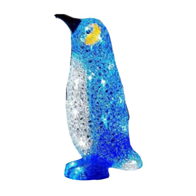 Estatuilla de iluminación de pingüino iluminada para balcón, patio, decoración festiva, adorno S Macarena Estatuilla de iluminación