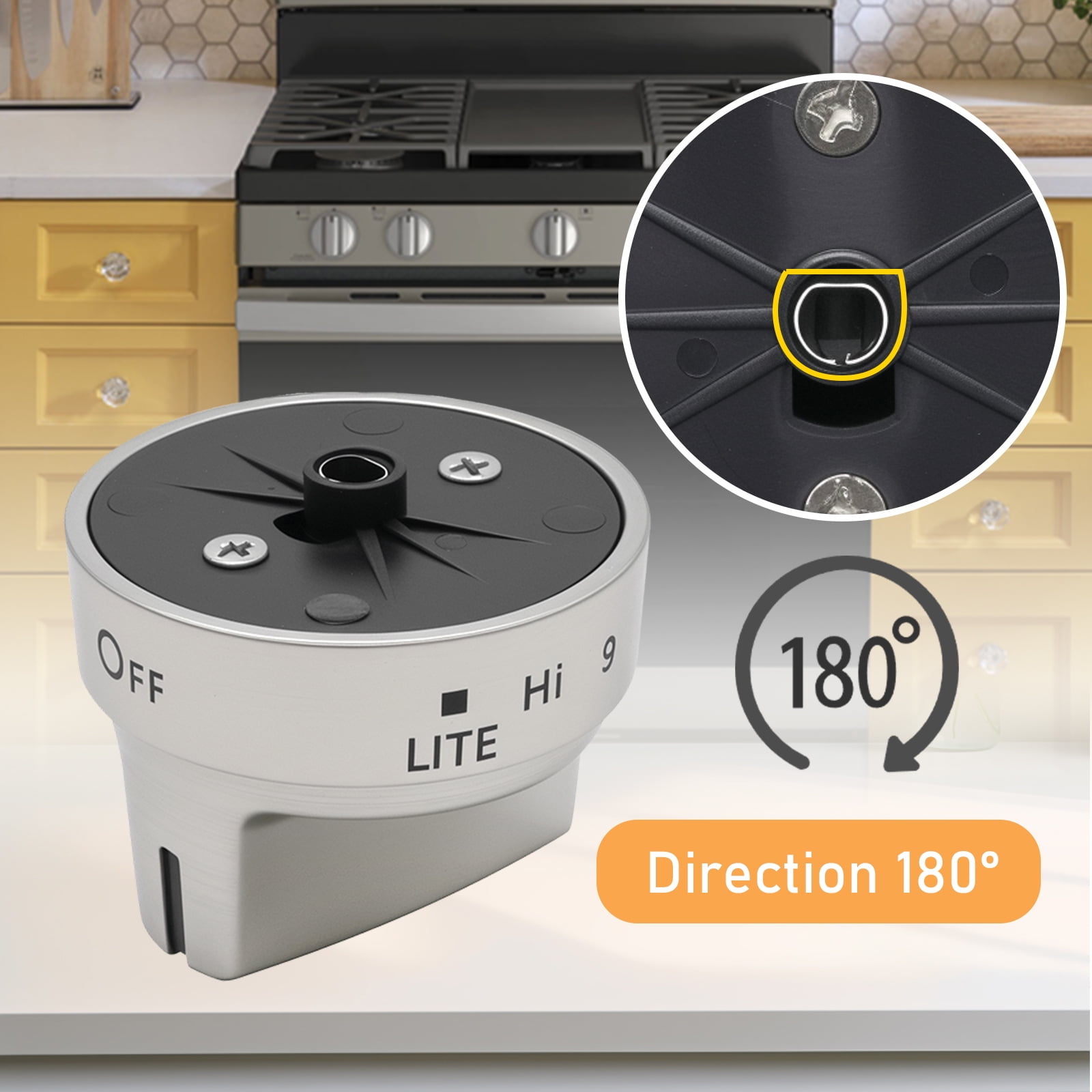 5 Pcs Black Plastic WB03X24818 Stove Knobs, Replacement Parts for GE Adora JGB700SEJ4SS JGB735SP1SS JGB700SE1SS Gas Range Cooktop Oven