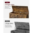 thumbnail image 2 of Storage Chest, Storage Trunk with 2 Safety Hinges, Organizer Bench for Entryway, 15.7 x 39.4 x 18.1 Inches, Rustic Brown, 2 of 7