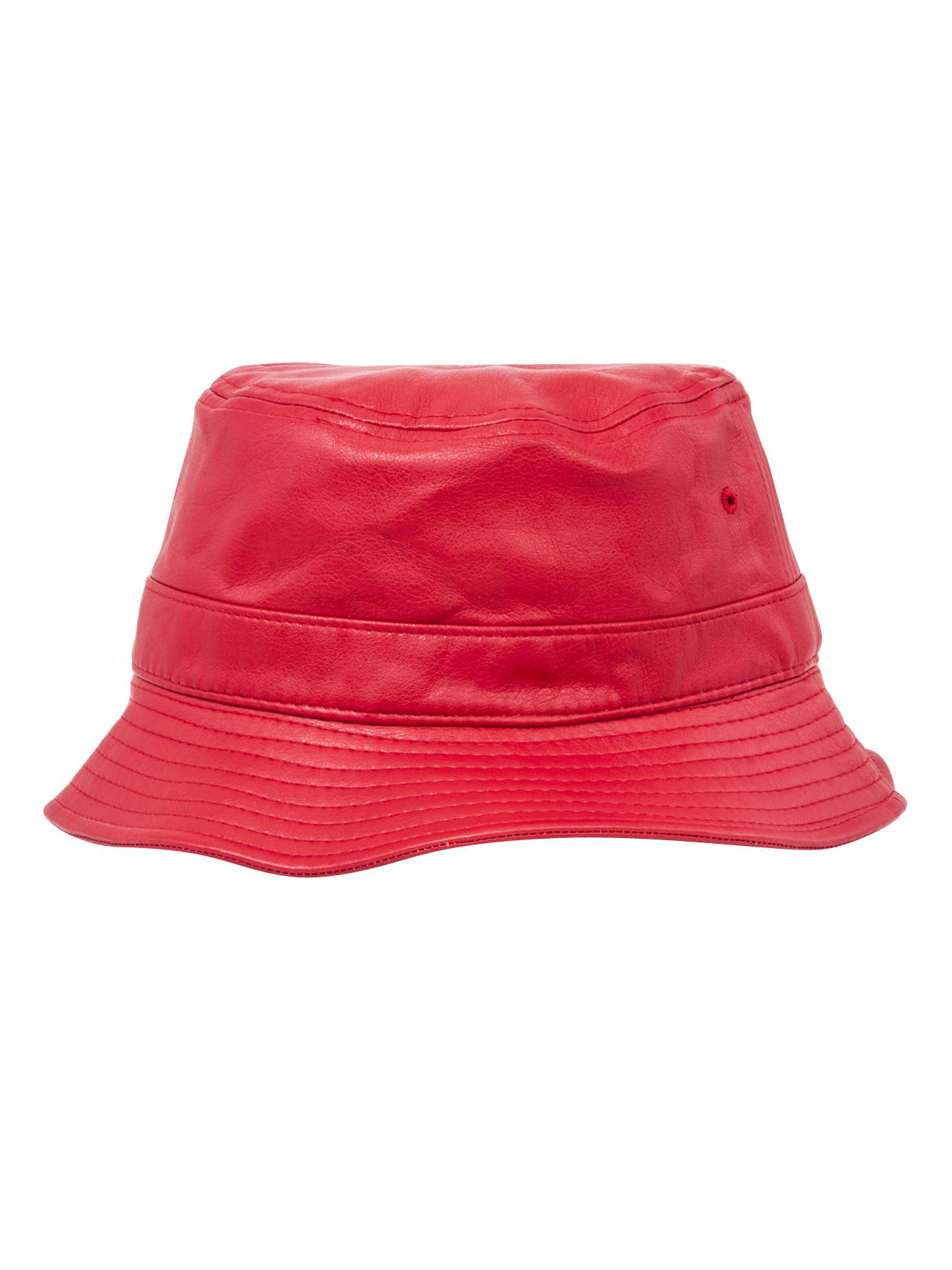 PU Leather Bucket Hat - Red - Walmart.com