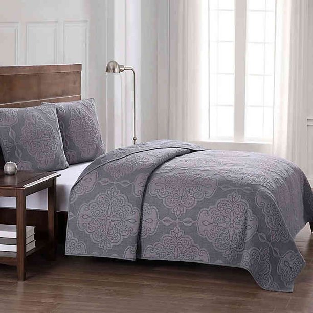 Hadleigh King Quilt In Grey Com Hadleigh King Quilt In Grey Com, Hadleigh King Bed