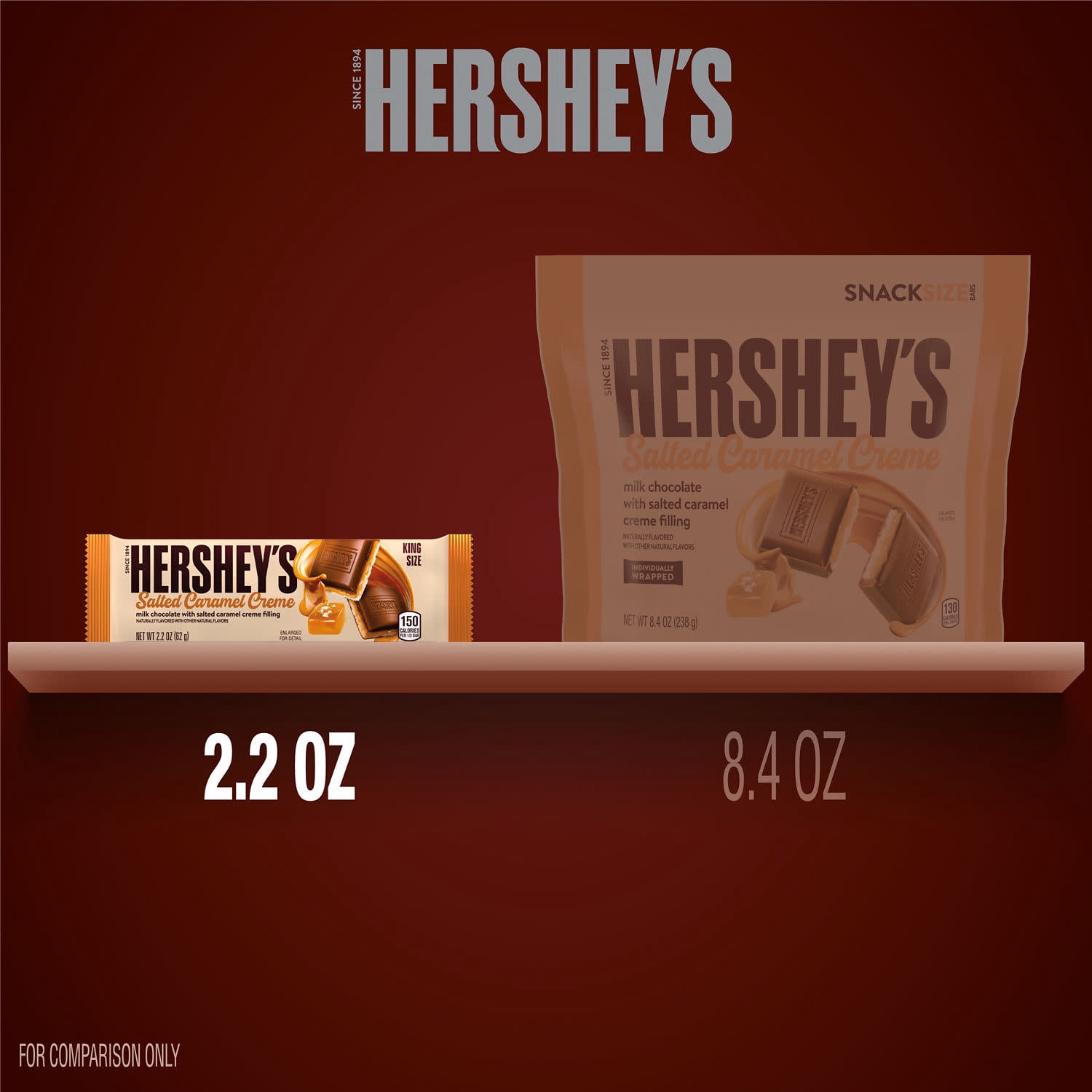 Hershey's Salted Caramel Creme Flavored King Size, Candy Bar, 2.2 Oz