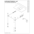 thumbnail image 3 of Kingston Brass KVPK36227K8SQ7 Imperial 36" Black Granite Console Sink with Stainless Steel Legs (8-Inch, 3-Hole), Black Granite/Brushed Brass, 3 of 4