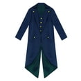 thumbnail image 3 of YEAHDOR Boys Renaissance Steampunk Long Sleeved Tailcoat Medieval Victorian Gothic Notch Lapel Jacket Navy Blue-B 16, 3 of 4