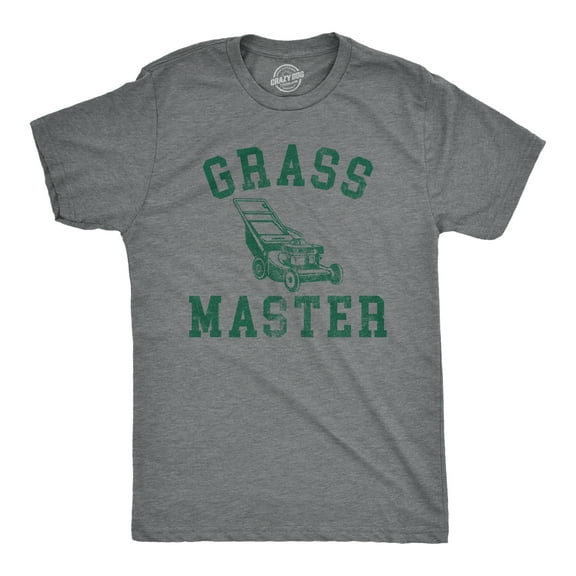 Mens Grass Master T Shirt Funny Push Lawnmower Yard Work Joke Tee for Guys Graphic Tees