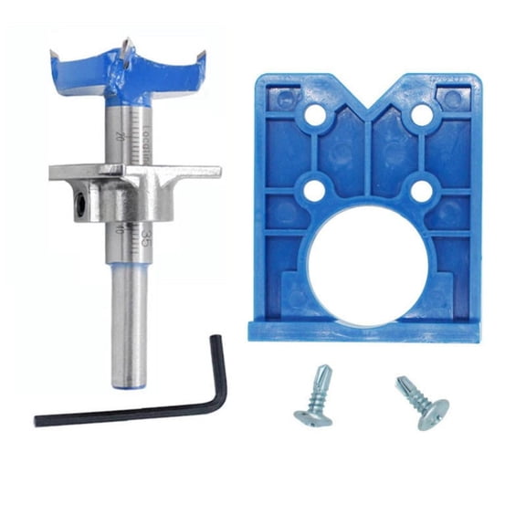 Hinge Hole Drilling Jig Set, 35mm Concealed Guide for Woodworking Doors, Cabinets - Precision Tool for Accurate Drilling