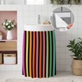 thumbnail image 4 of Colorful Stripes Cabinet Curtains 35"W x 35"L, Striped Farmhouse Modern Art Sink Skirt for Bathroom Vanity Kitchen Self Adhesive, Dust-Proof Privacy Curtain for Shelves Closet Laundry Room Pantry, 4 of 9