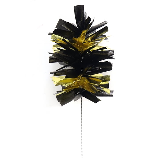 Tinsel Pick Decoration, Black and Gold, 21", Graduation by Way To Celebrate