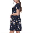 thumbnail image 2 of Disketp Astronaut Surfing para Vestido de Manga Corta para Mujeres, Vestidos de Verano para Mujeres, Casual y Holgado para la Playa, 2 of 6