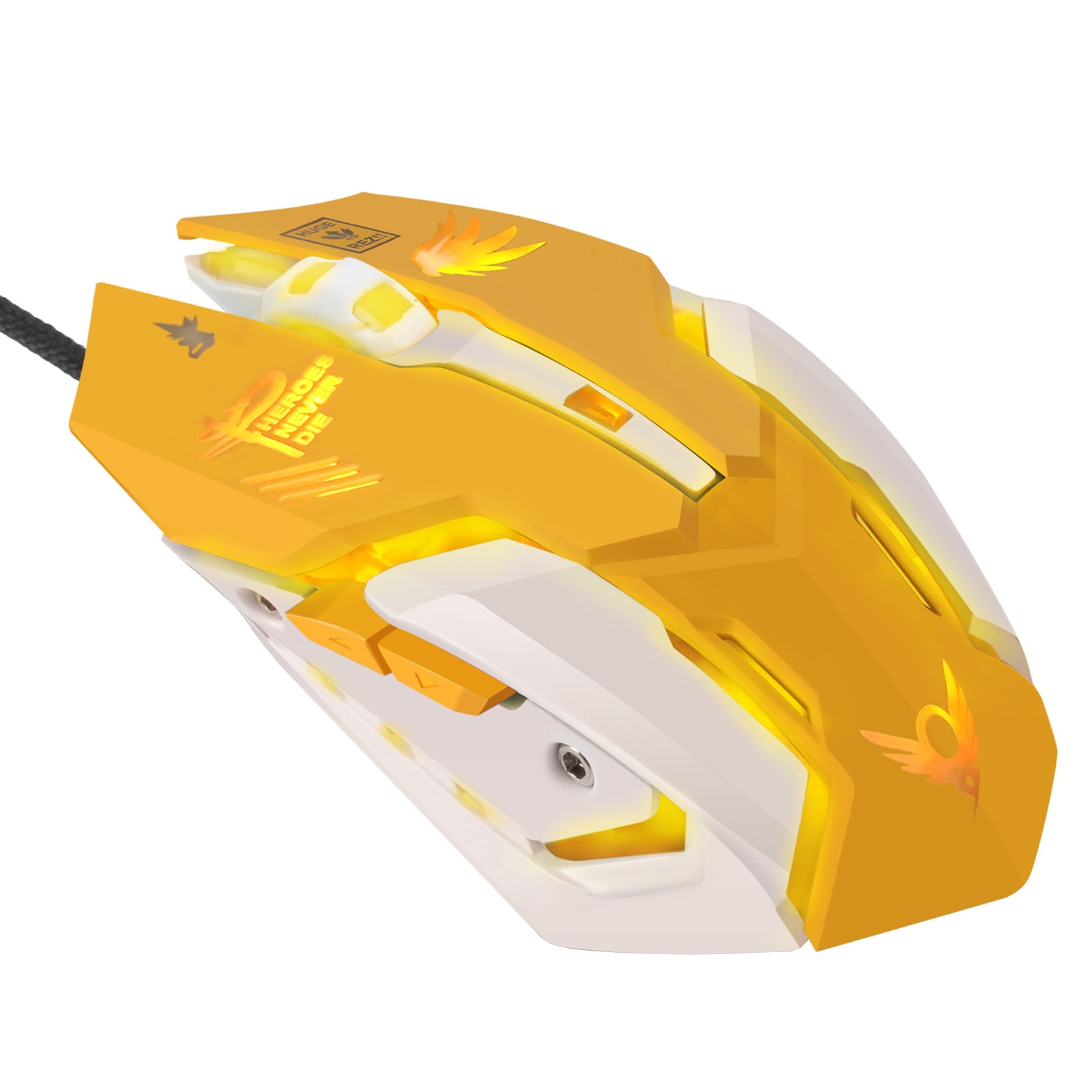 Computer Mouse, USB Wired Buttons Optical Gaming Mice ( Yellow) Walmart.com