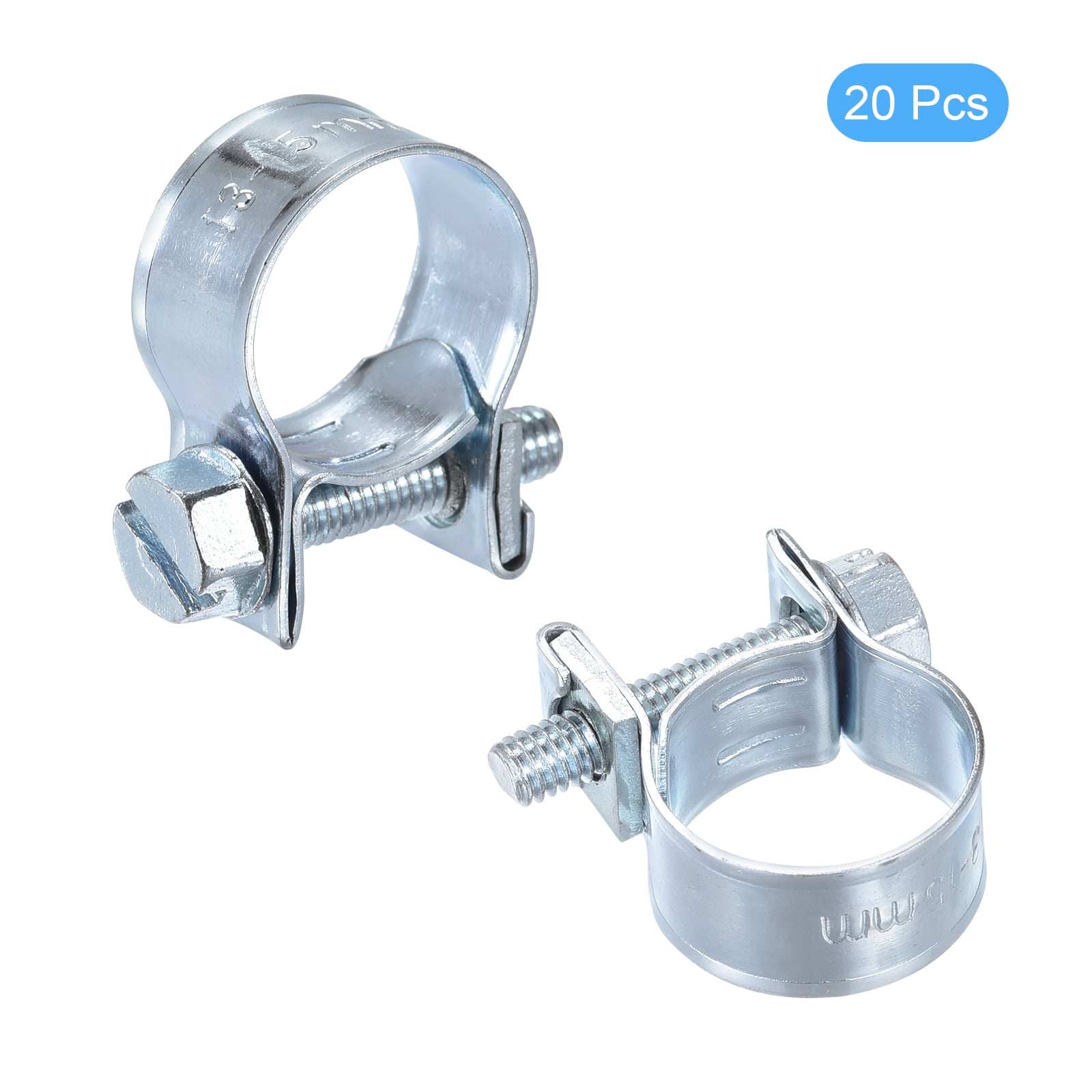Unique Bargains Mini Fuel Injection Hose Clamp Zinc Plated Steel Fuel Line Clamp 13-15mm