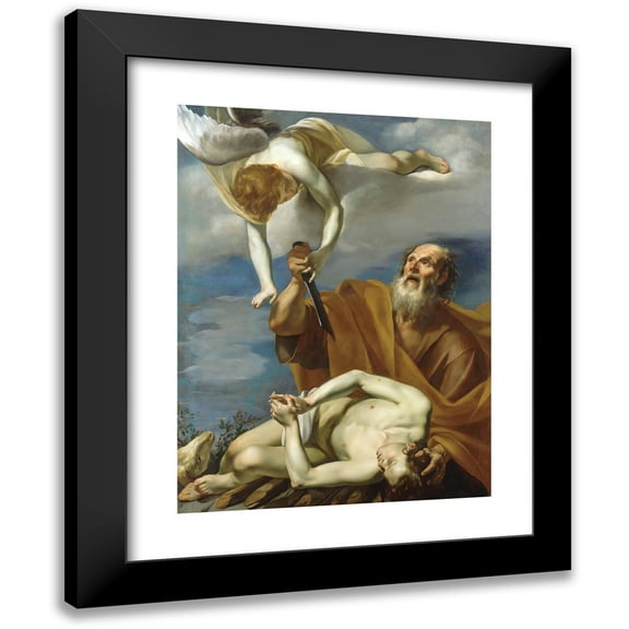 Orazio Riminaldi 12x14 Black Modern Framed Museum Art Print Titled - The Sacrifice of Isaac