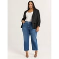thumbnail image 2 of Sofia Jeans Women's Linen Blend Blazer with Scrunch Sleeves, Sizes XS-4X, 2 of 4