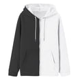 thumbnail image 4 of Timegard Zip up Hoodies for Women Long Sleeve Color Block Sweatshirts Fall Winter Loose Comfy Jacket, 4 of 5