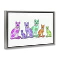 thumbnail image 3 of Stupell Industries Funky Whimsical Cats Animals Painting Gray Floater Framed Canvas Art Print Wall Art, 25 x 17, 3 of 9