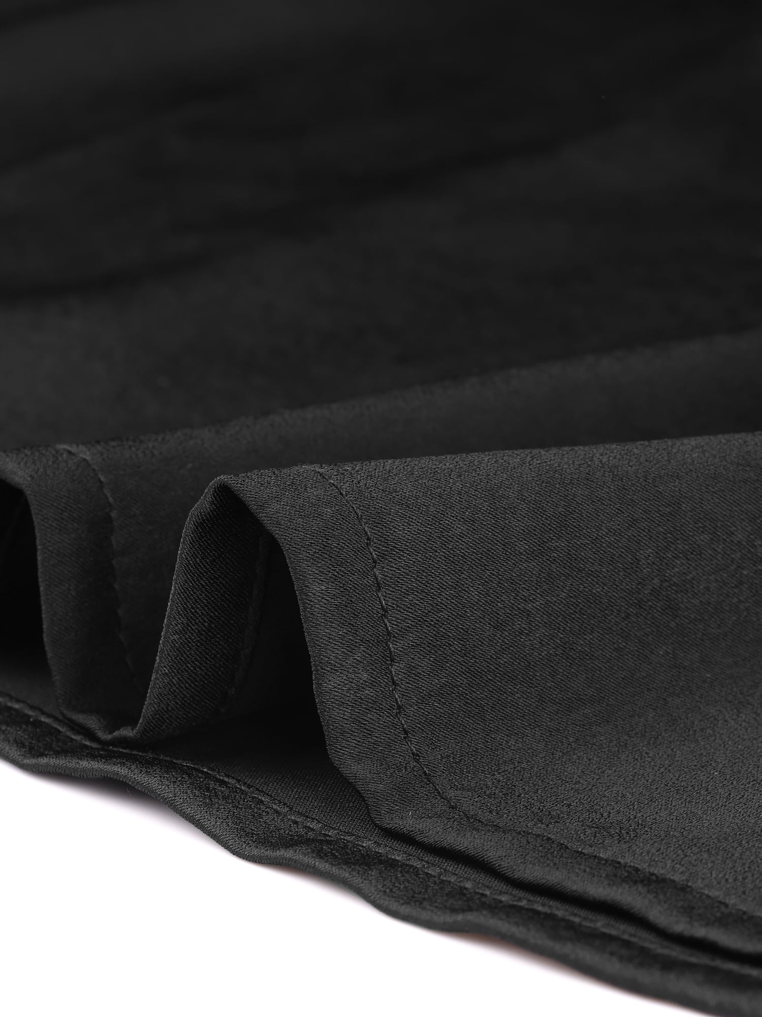 DARING DIVA Women's Satin Blouse Long Sleeve V Neck Top Shirts XL Black