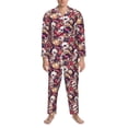 thumbnail image 3 of Gaeub Skull record artist Mens Pajamas Set Mens Sleepwear with Long Sleeve Top & Bottoms PJs-X-Large, 3 of 7