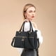 thumbnail image 2 of Bolso bandolera de piel con asa para mujer, D-Negro, M, 2 of 5