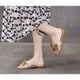 thumbnail image 4 of 1 par de sandalias con punta abierta y lazo para mujer, sandalias informales de verano, sandalias planas sin cordones para caminar de compras, albaricoque 36, 4 of 13