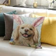 thumbnail image 3 of Patifu Easter Dog Pillow Covers Golden Retriever with Bunny Ears Throw Pillowcases, Spring Eggs Puppy Floral Cuchion Covers for Holiday Patio Sofa Couch Decor 18x18in, 3 of 5