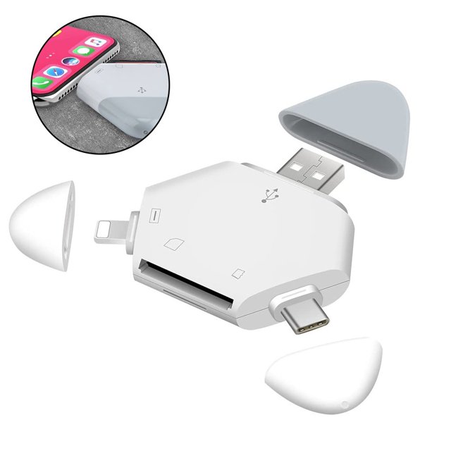 SUTENGDA 1 pcs SD Card Reader 5 in 1 OTG Card Reader Portable Memory Card Reader SD/TF Card Adapter Compatible with Compatible with /Smartphone
