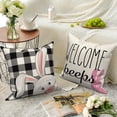 thumbnail image 4 of Dashan Easter Throw Pillow Covers 18x18 Set of 4,Buffalo Plaid Bunny Eggs Decorative Pillow Cases for Bedroom Sofa Couch, 4 of 6