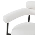 thumbnail image 4 of Boucle Upholstered Armchair Dining Chair, White, Set of 2, 4 of 7