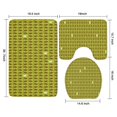 thumbnail image 3 of Green Bigfoot Pattern Bathroom Rugs Sets 3 Piece,Toilet Cover Set,Absorbent Non Slip Bathroom Mats Sets with U-Shaped Contour Rug Toilet Rug Set, 3 of 5