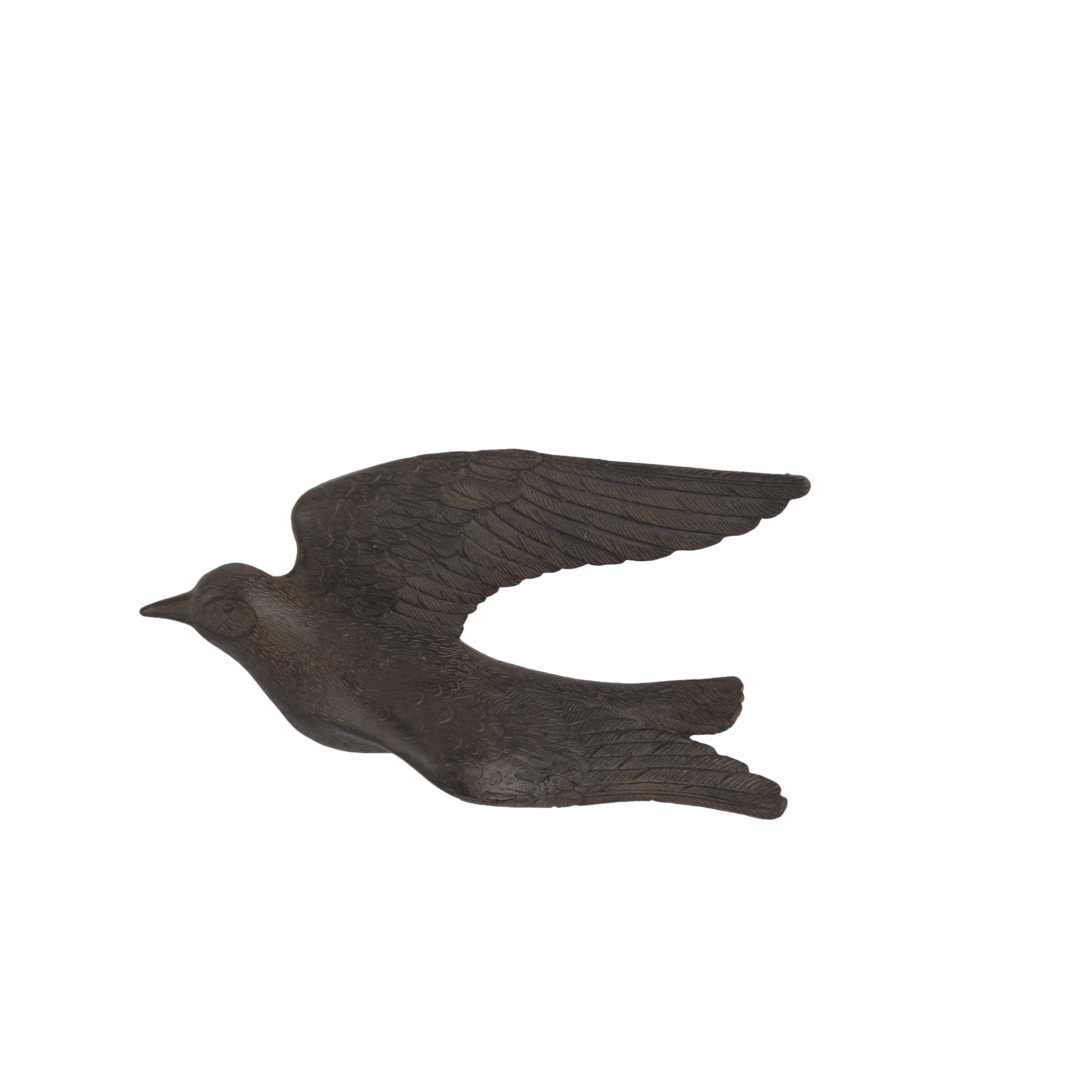DecMode Brown Polystone Floating Bird Wall Decor (6 Count)