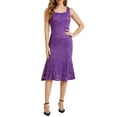thumbnail image 4 of INSPIRE CHIC Vestido de Invitada de Boda para Mujeres Conjuntos de Noche de 2 Piezas Vestidos Sin Mangas con Chaqueta S Púrpura, 4 of 5