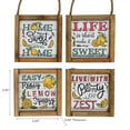 thumbnail image 3 of Maison Concepts Framed Square Wood Hanger Lemon Asstd - Set of 4 (5.9L X 0.8W X 5.9H), 3 of 3