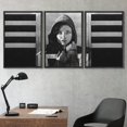 thumbnail image 2 of wall26 Framed Canvas Print Wall Art Set Spray Paint Black &amp; Gray Woman Graffiti &amp; Street Art Comic Book Illustrations Modern Art Urban Portrait for Living Room, Bedroom, Office - 16"x24&, 2 of 5