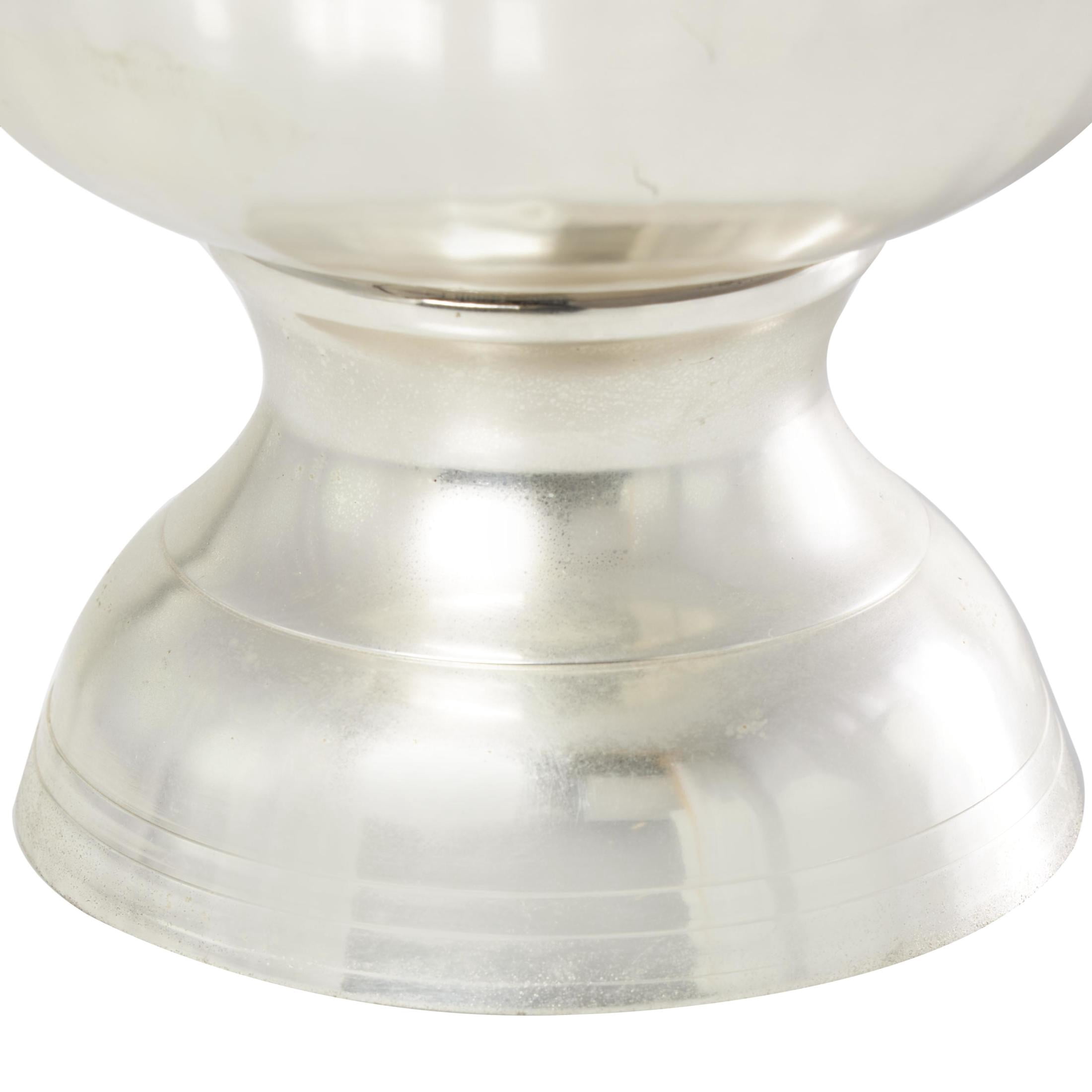 DecMode Round Metal 2 Bottle Silver Ice Bucket