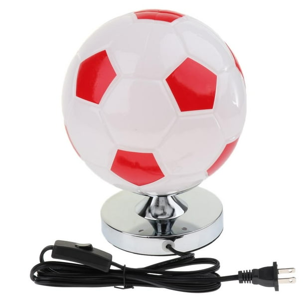 Fútbol Lámpara de de fútbol Niños Niños Habitación de niño Iluminación Decoración de Enchufe . UU. rojo