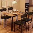thumbnail image 3 of Dining Table Set for 4, Kitchen Table and Chairs for 4 with Upholstered Chairs, 5 Piece Dining Table Set - Solid Metal Frame & MDF Table Board, Breakfast Nook Table Set for Kitchen Dining Room, 3 of 9