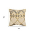 thumbnail image 3 of Beige Gold Foil Distressed Modern Throw Pillow, 3 of 5